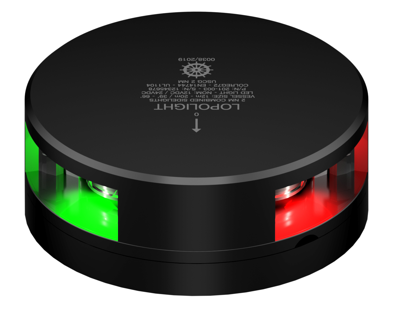 2nm Combined Sidelights, black anodized, UL base 2nm Combined Sidelights, black anodized, UL base